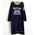 2015 Monochrom Baseball lose langes T-Shirt Kleid